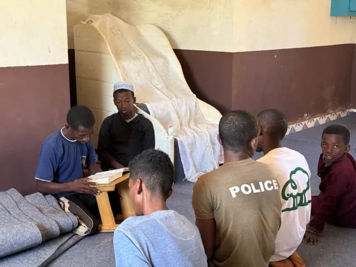 Our team on the ground during a distribution